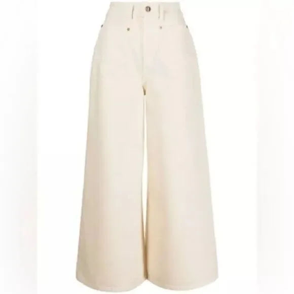 KHAITE Aiden Jean Womens Size 31 Ivory Rigid Pockets High Waist Cotton NWT - Picture 4 of 16